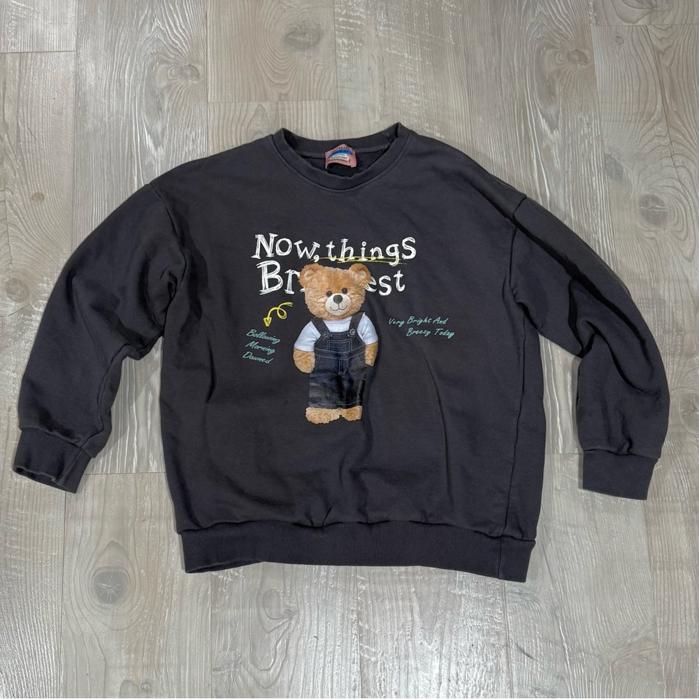 Mond Product BBIBBI Grey Sweatshirt with Bear Design, Men’s Small
